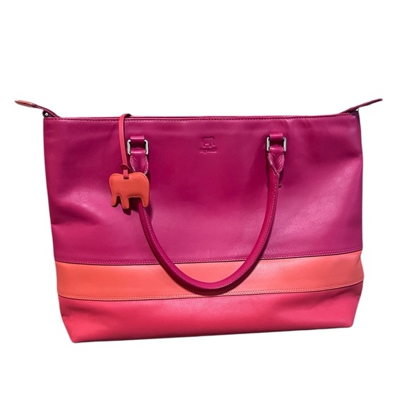 Mywalit Handbags - Mywalit pink red and orange leather purse with shoulder strap
